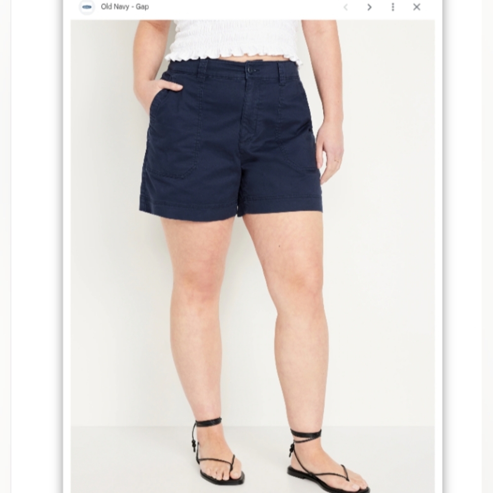 GAP 5" Women Black Chino Shorts, Size 18